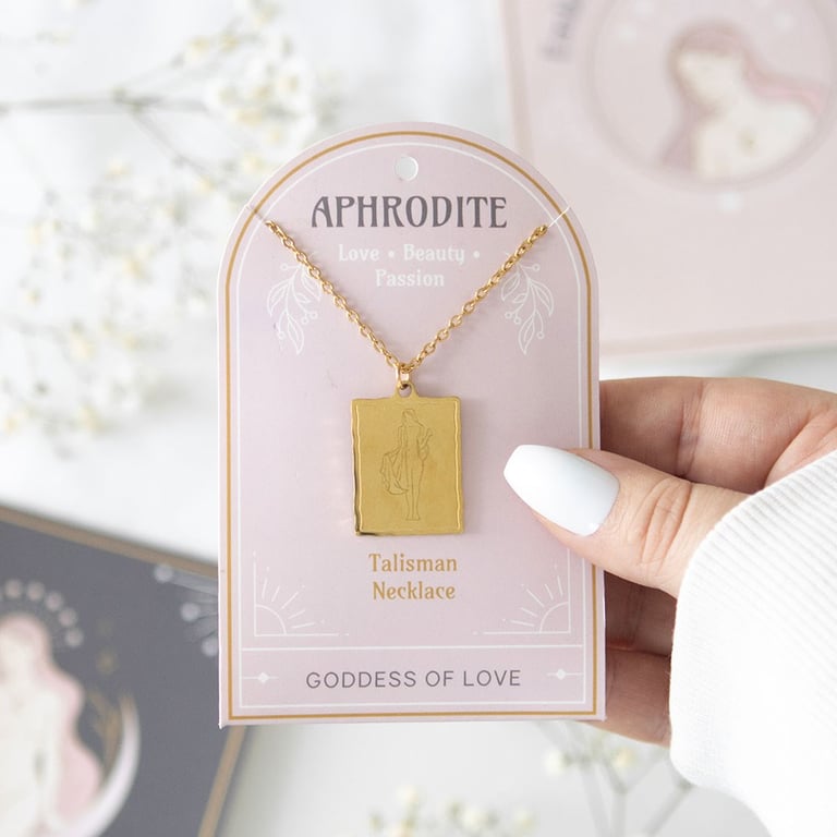 Aphrodite Goddess Talisman Necklace - Nickel-Free Stainless Steel Pendant for Confidence and Self-Love
