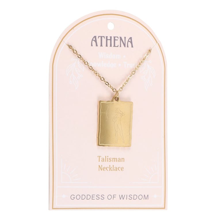 Athena Goddess Talisman Necklace: Wisdom & Strength in Stainless Steel