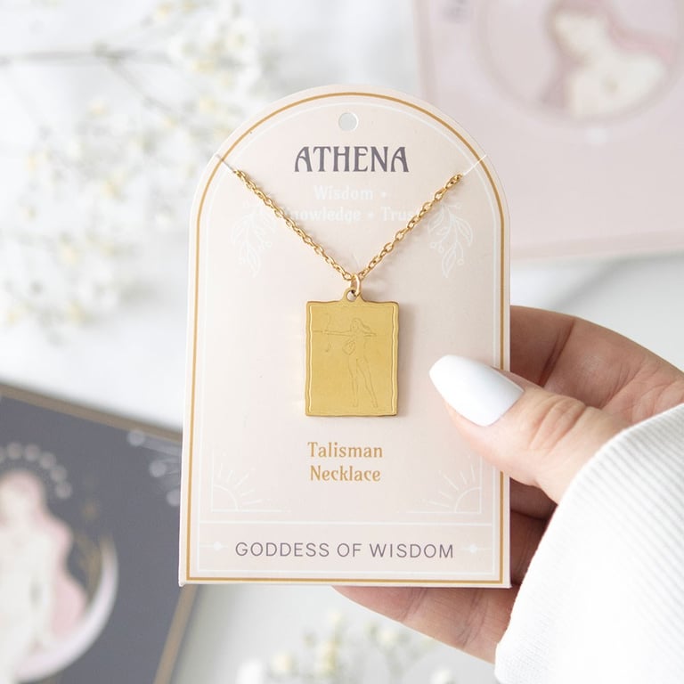 Athena Goddess Talisman Necklace: Wisdom & Strength in Stainless Steel