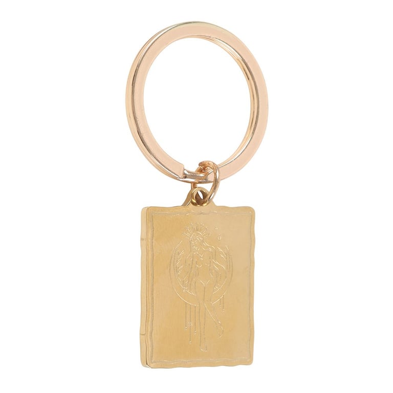 Selene Goddess Talisman Keyring - Inner Peace & Spiritual Strength in Gold-Toned Elegance