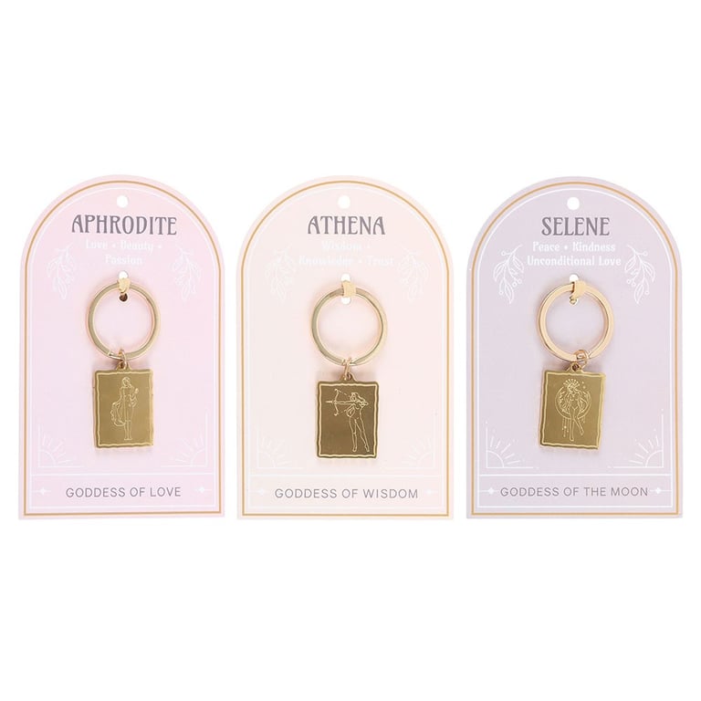 Goddess Energy Keyrings - Wisdom, Serenity & Love Inspired Talismans