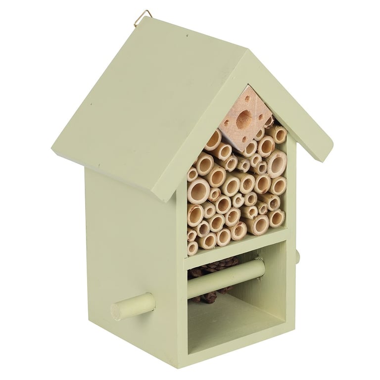 Wooden Bug and Bee Hotel - Natural Pest Control and Mini Beast Habitat for Gardens