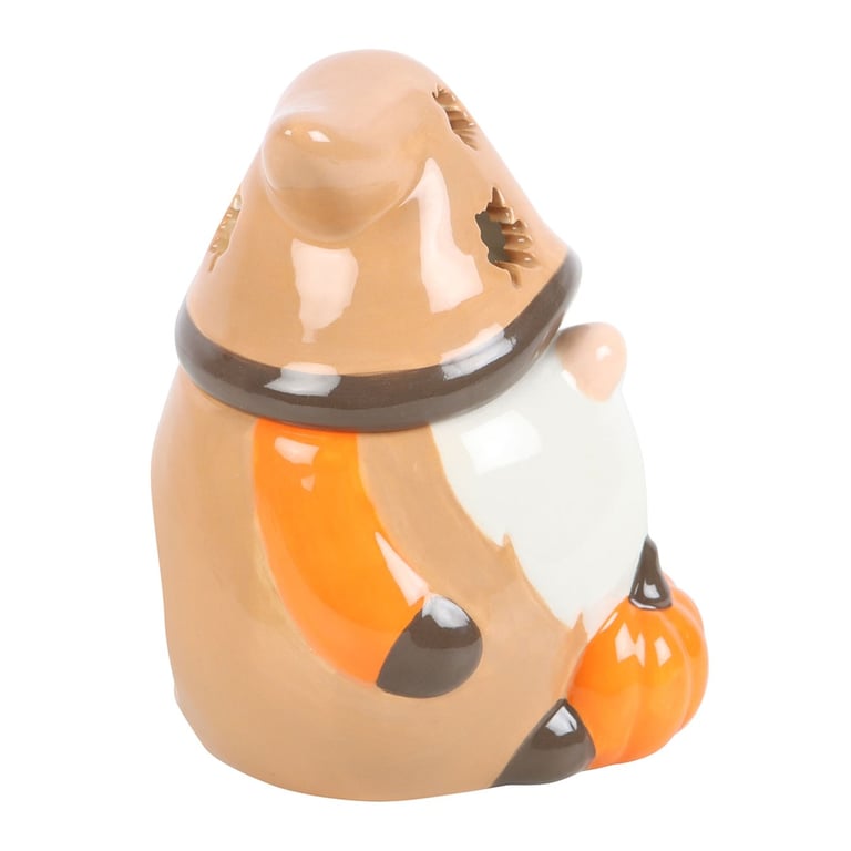 Autumn Gonk Oil Burner - Warm Seasonal Decor with Cut-Out Leaf Details
