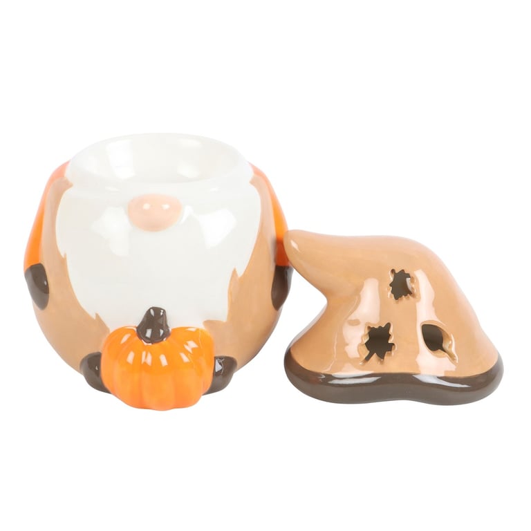 Autumn Gonk Oil Burner - Warm Seasonal Decor with Cut-Out Leaf Details