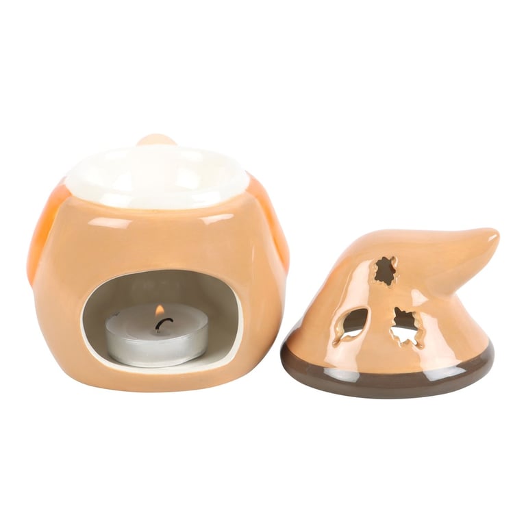 Autumn Gonk Oil Burner - Warm Seasonal Decor with Cut-Out Leaf Details