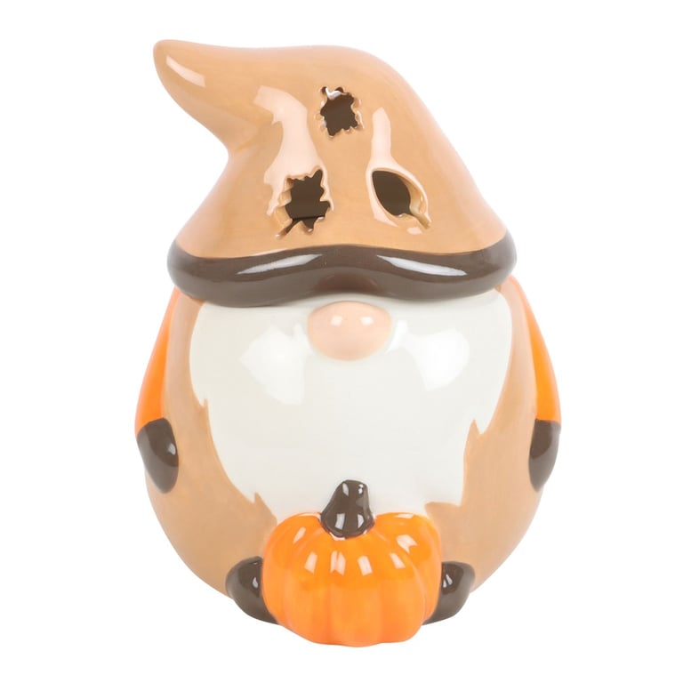 Autumn Gonk Oil Burner - Warm Seasonal Decor with Cut-Out Leaf Details