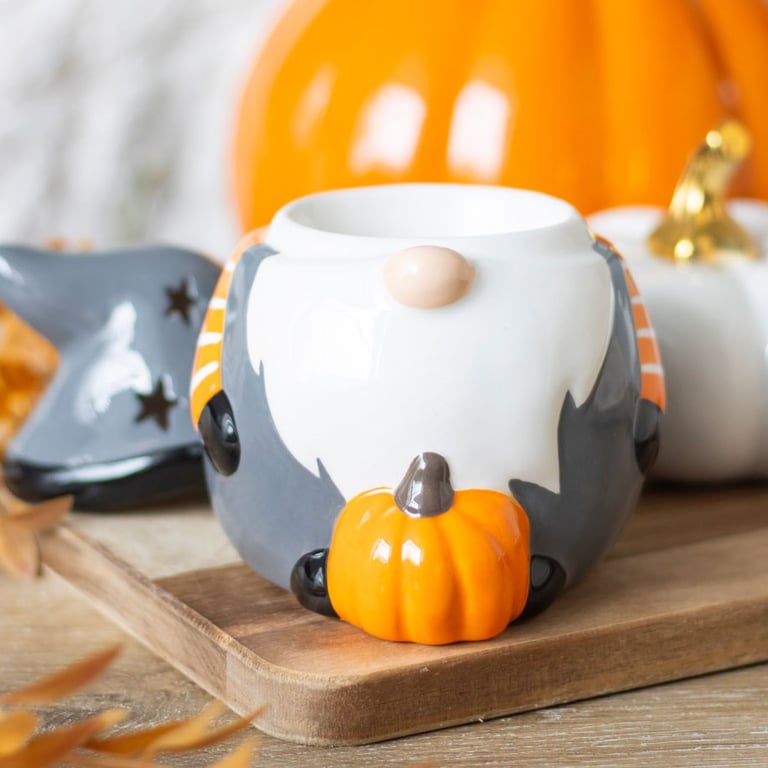 Halloween Gonk Oil Burner - Seasonal Decor with Magical Glow and Pumpkin Detail