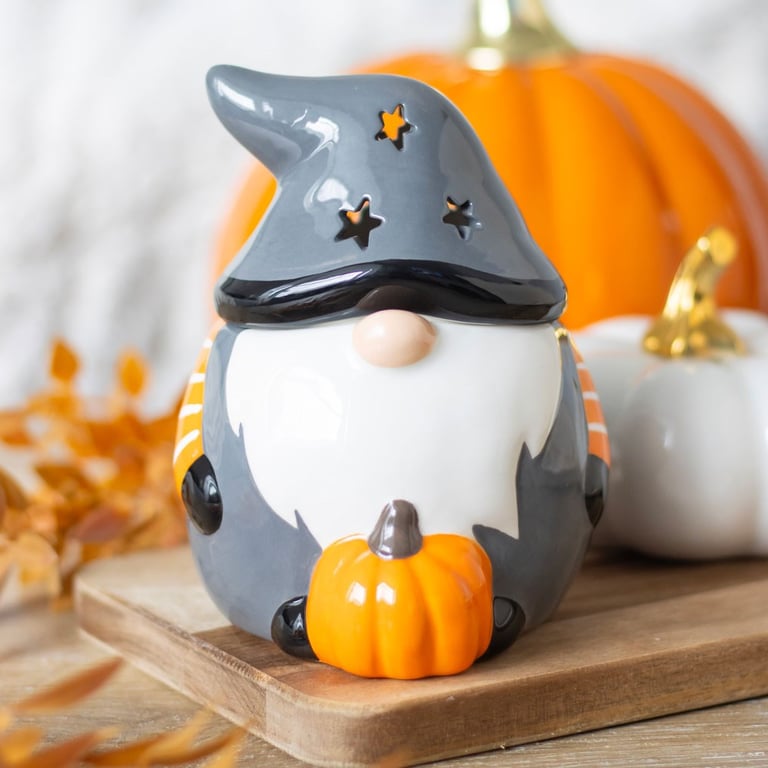 Halloween Gonk Oil Burner - Seasonal Decor with Magical Glow and Pumpkin Detail