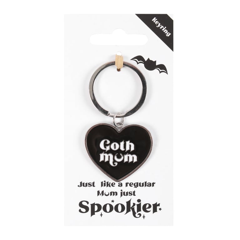 Goth Mum Black Heart Keyring - Perfect Alternative Mama Gift