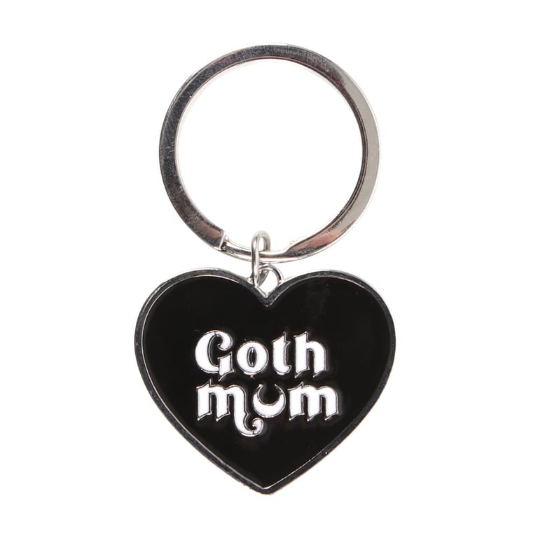 Goth Mum Black Heart Keyring - Perfect Alternative Mama Gift