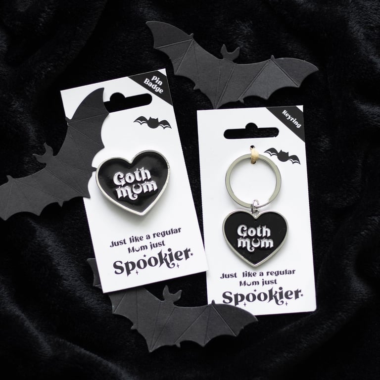 Goth Mum Black Heart Keyring - Perfect Alternative Mama Gift
