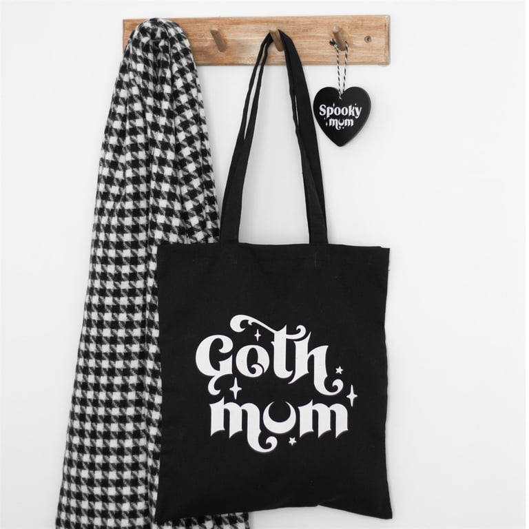 Goth Mum Polycotton Tote Bag - Spooky Essentials Storage