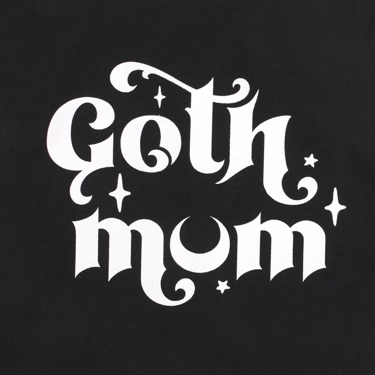 Goth Mum Polycotton Tote Bag - Spooky Essentials Storage