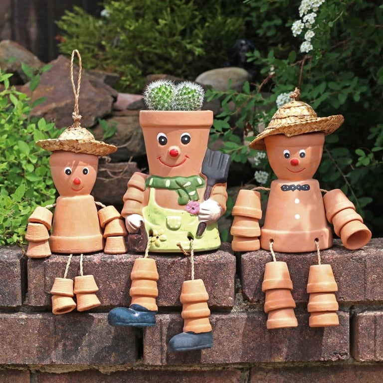 Terracotta Pot Man Planter - Fun Garden Decoration with Botanical Style