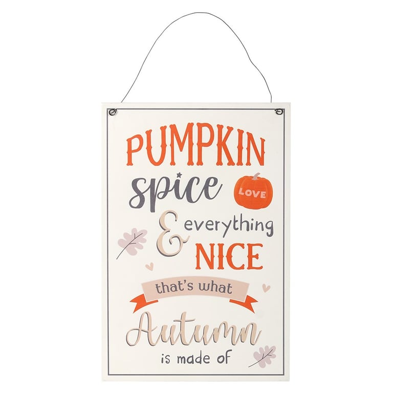 30cm Pumpkin Spice Hanging Autumn Sign - Cozy Home Decoration