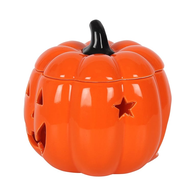 Ceramic Jack-O-Lantern Oil Burner - Autumn Scent Diffuser for Home Decor