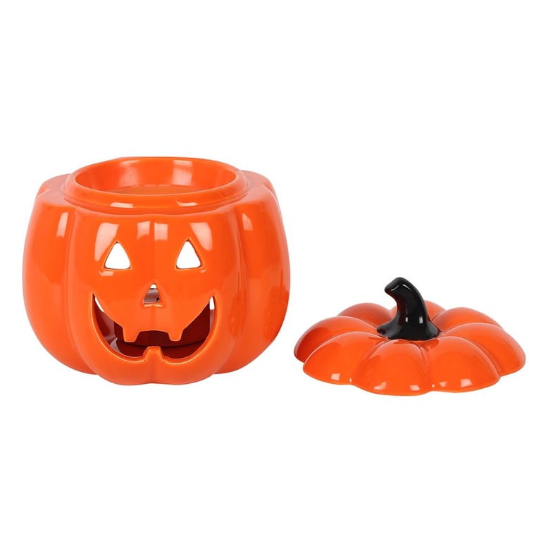 Ceramic Jack-O-Lantern Oil Burner - Autumn Scent Diffuser for Home Decor