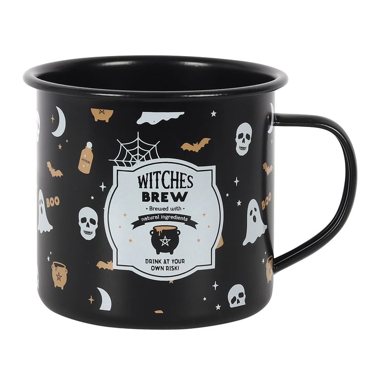 Witches Brew Enamel Mug - Halloween Hot Beverage Mug