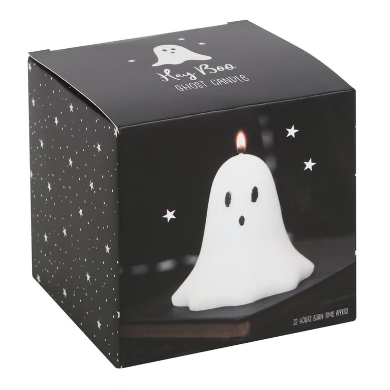 10cm Unscented Ghost Candle - Spooky Halloween Decoration Made from Paraffin Wax