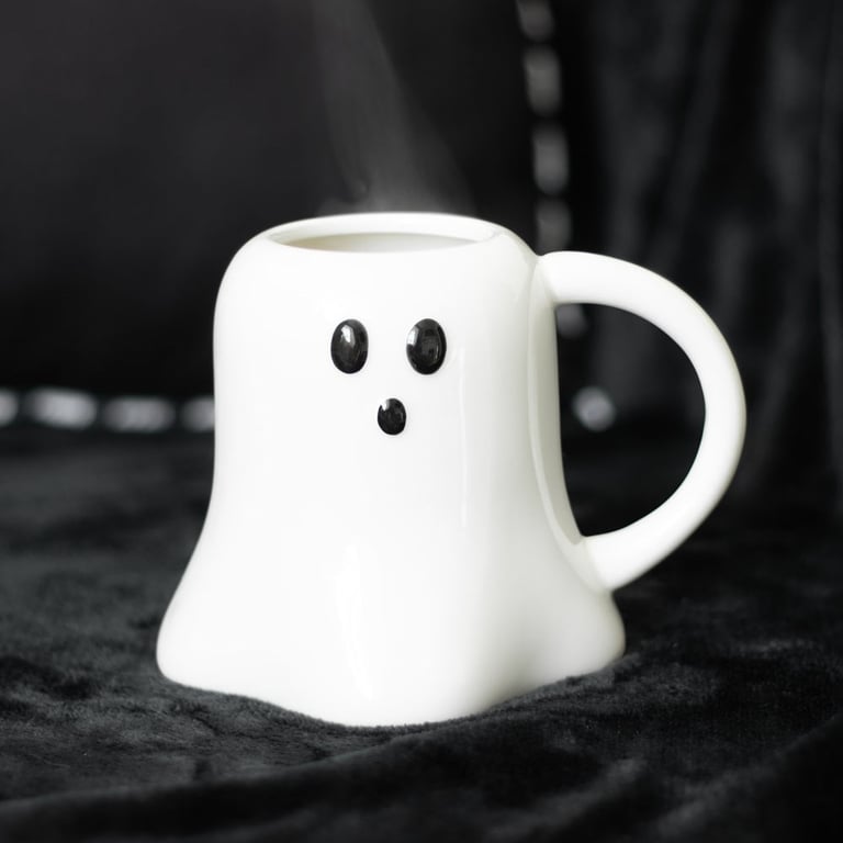 Ghost Shaped Mug for Halloween - 420ml Capacity, Spooky Drinkware