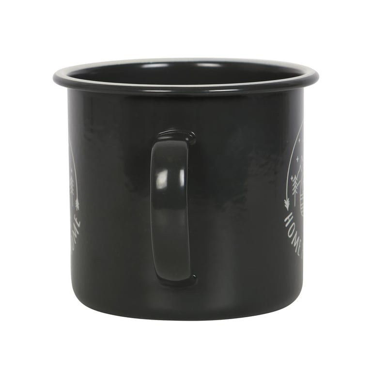Home from Home Enamel Camping Mug - Lightweight, Retro Caravan Design