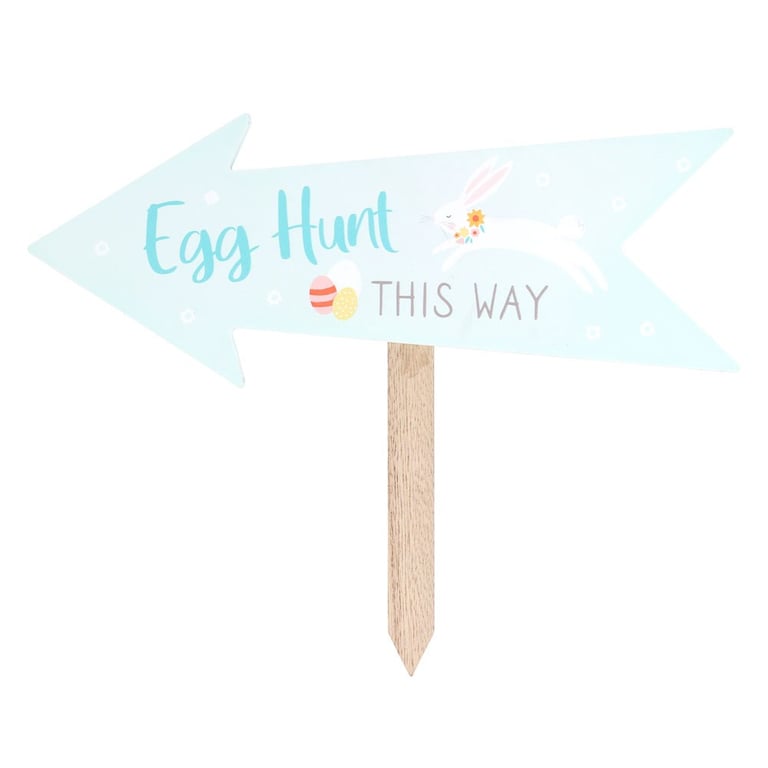 Egg Hunt This Way Sign Stake - Direct Partygoers to Easter Fun with Adorable Pathway Marker