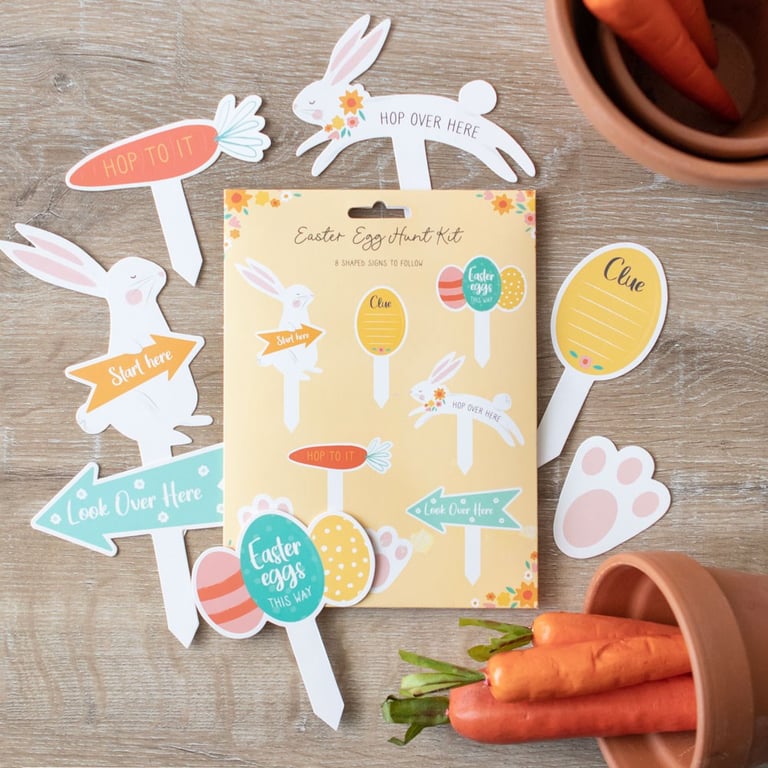 Easter Egg Hunt Cardboard Sign Kit - 8 Easy Directional Signs for a Fun Easter Event