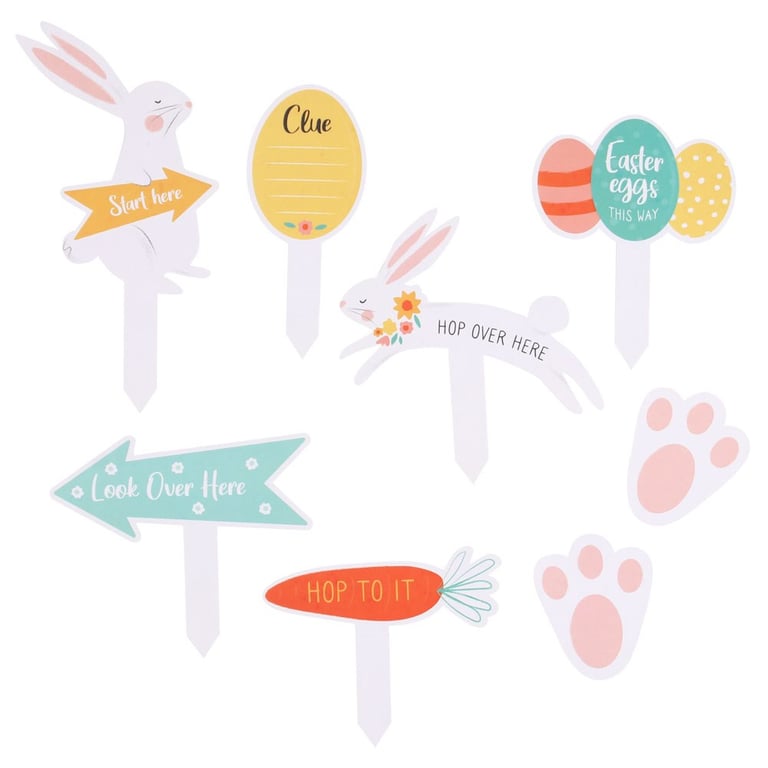 Easter Egg Hunt Cardboard Sign Kit - 8 Easy Directional Signs for a Fun Easter Event