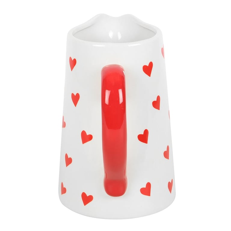 Heart Print White Ceramic Jug - Perfect Valentine s Day Decor and Gift Idea