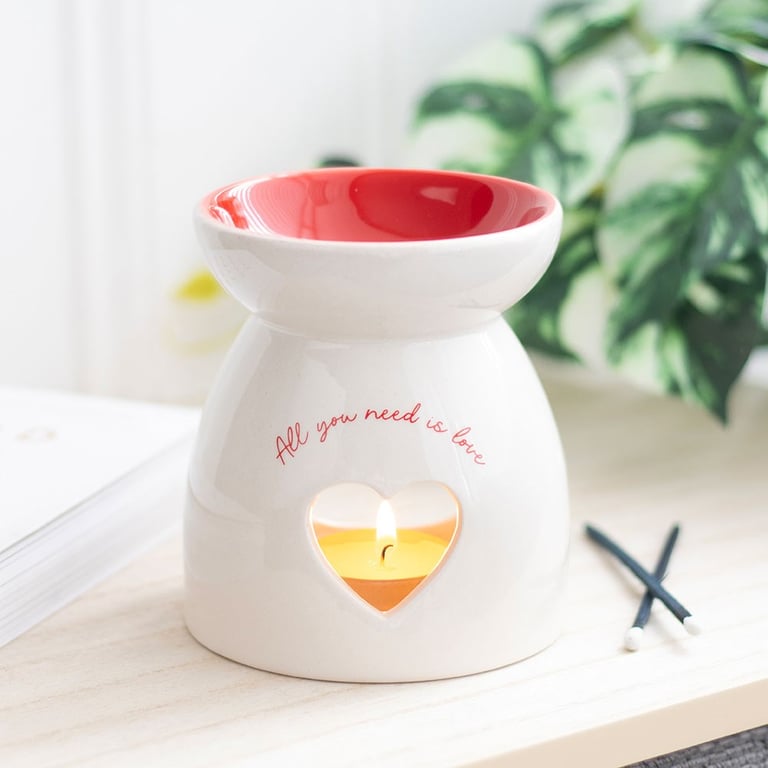 All You Need is Love Heart Oil Burner & Wax Warmer - Romantic Home Decor Gift