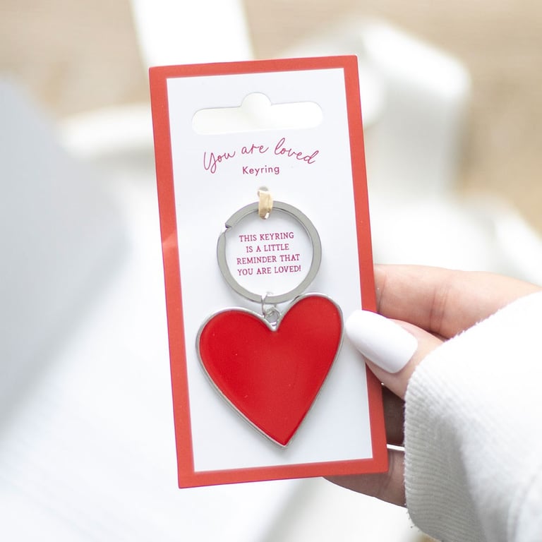 You Are Loved Red Heart Enamel Keyring - Daily Reminder of Love and Appreciation