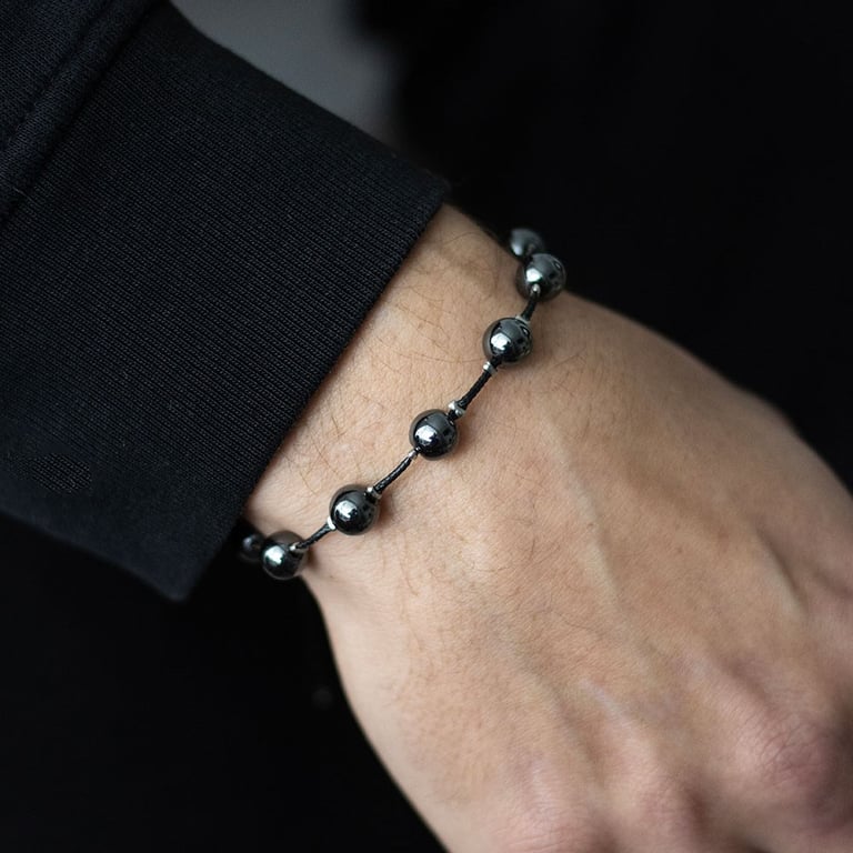 Healing Hematite Gemstone Bracelet for Negative Energy Protection