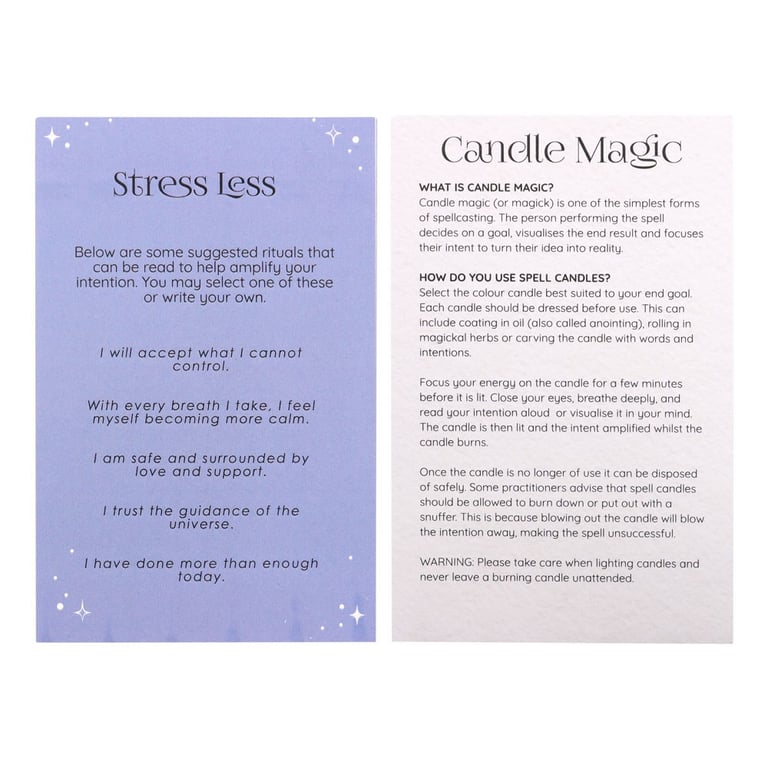 Stress Less Spell Candles - 12 Unscented Candles for Anxiety Relief and Manifestation