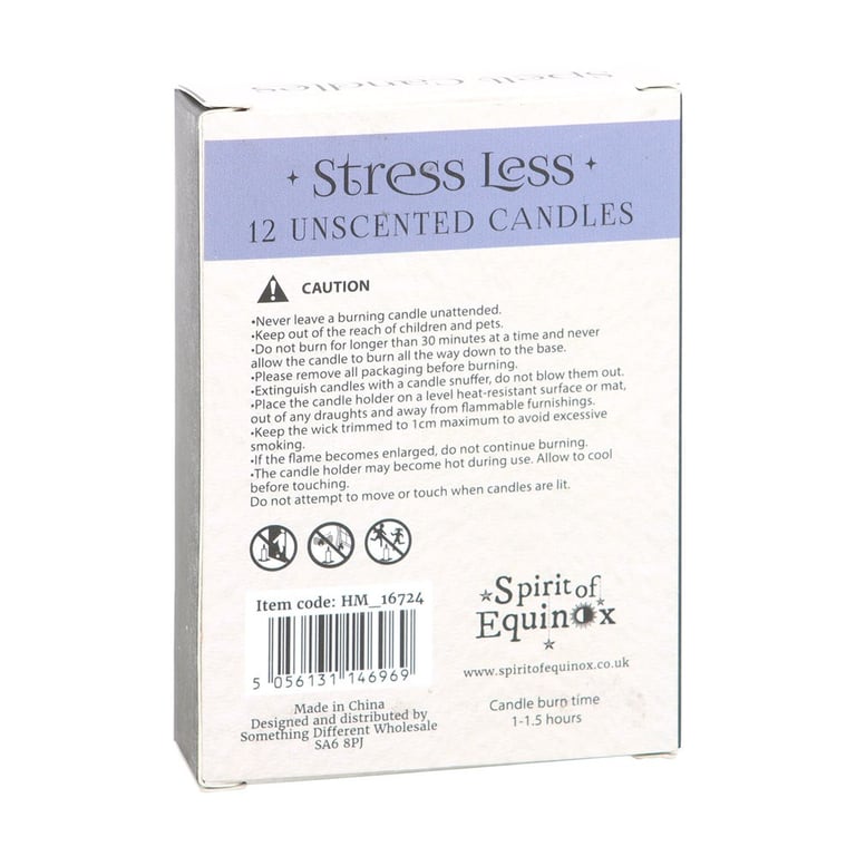 Stress Less Spell Candles - 12 Unscented Candles for Anxiety Relief and Manifestation