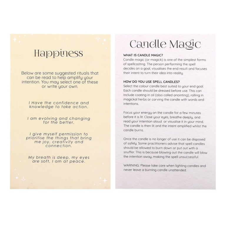 Happiness Spell Candles - 12 Unscented Candles for Manifestation and Positivity