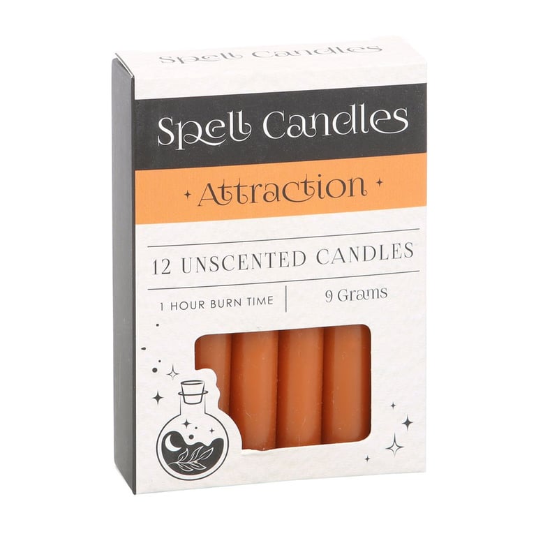 Attraction Spell Candles - 12 Unscented Candles for Manifestation and Love