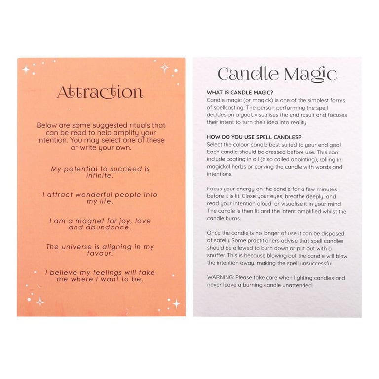 Attraction Spell Candles - 12 Unscented Candles for Manifestation and Love