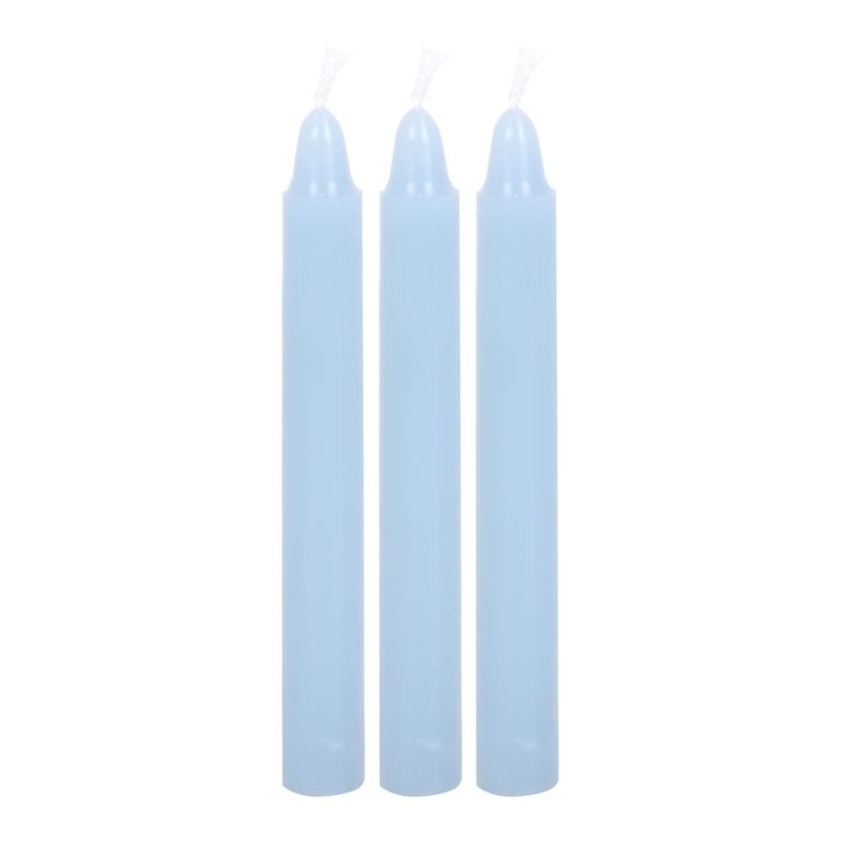 Light Blue Harmony Spell Candles - 12 Unscented Candles for Balance and Manifestation