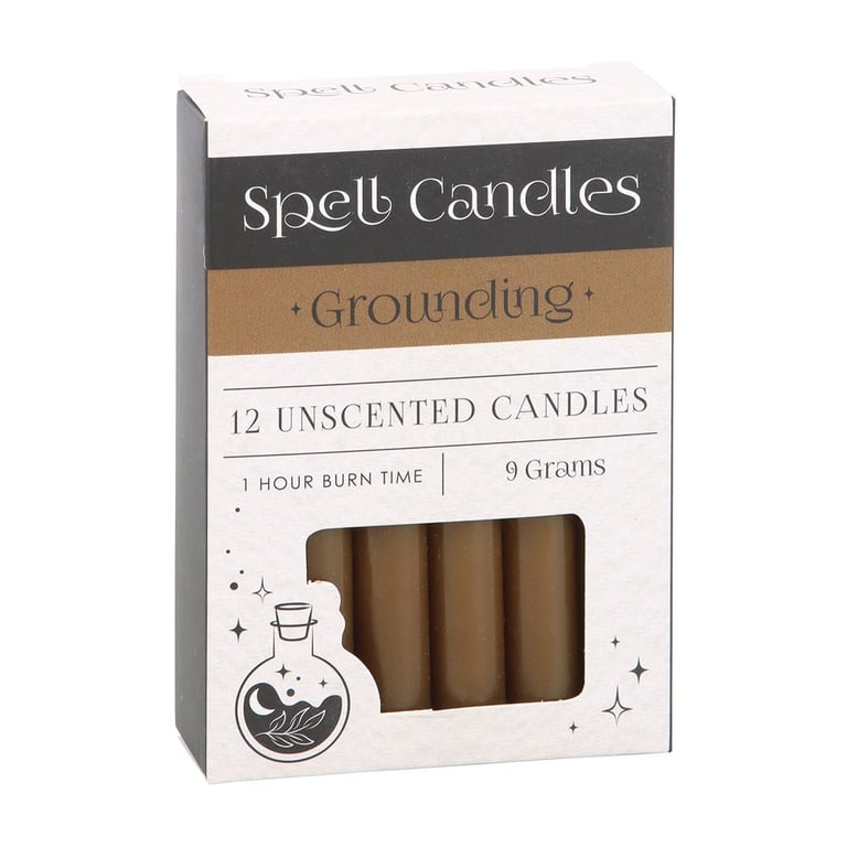 12 Unscented Grounding Spell Candles for Manifestation and Earth Energy