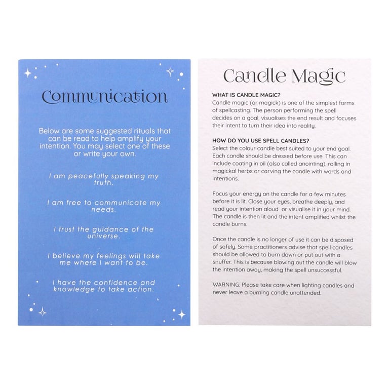 Pack of 12 Blue Communication Spell Candles - Manifest Confidence & Effective Communication