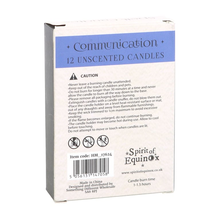 Pack of 12 Blue Communication Spell Candles - Manifest Confidence & Effective Communication