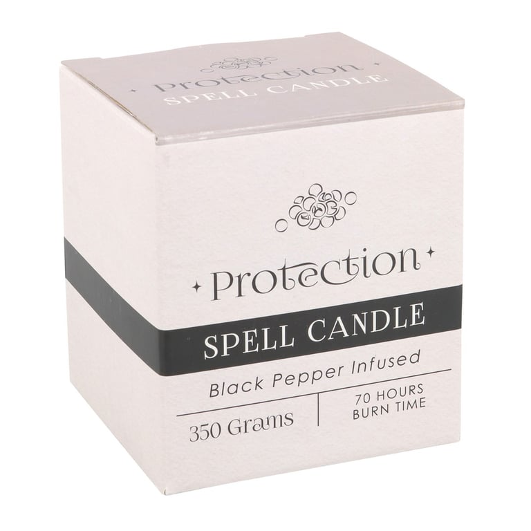 Black Pepper Infused Protection Spell Candle - Energy Shield & Divine Attraction in a 70hr Burn Time Frosted Glass Jar