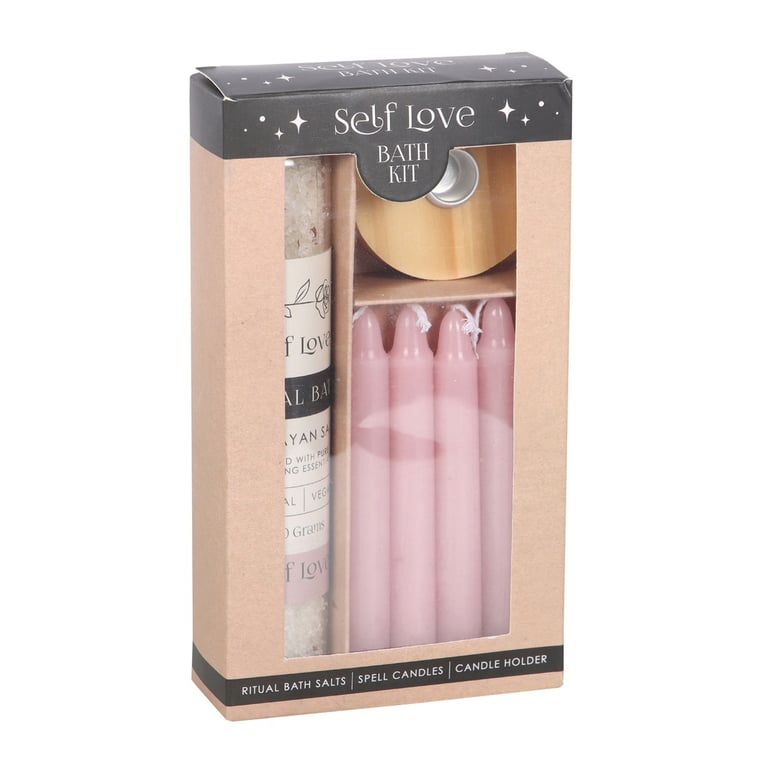 Self Love Herbal Ritual Bath Kit: Himalayan Salt & Ylang Ylang Essential Oil Bathing Experience for Inner Healing and Self Acceptance