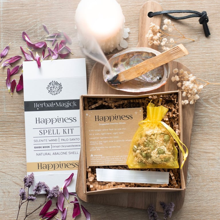 Herbal Magick Happiness Spell Kit - Radiate Positive Energy & Promote Joyful Living
