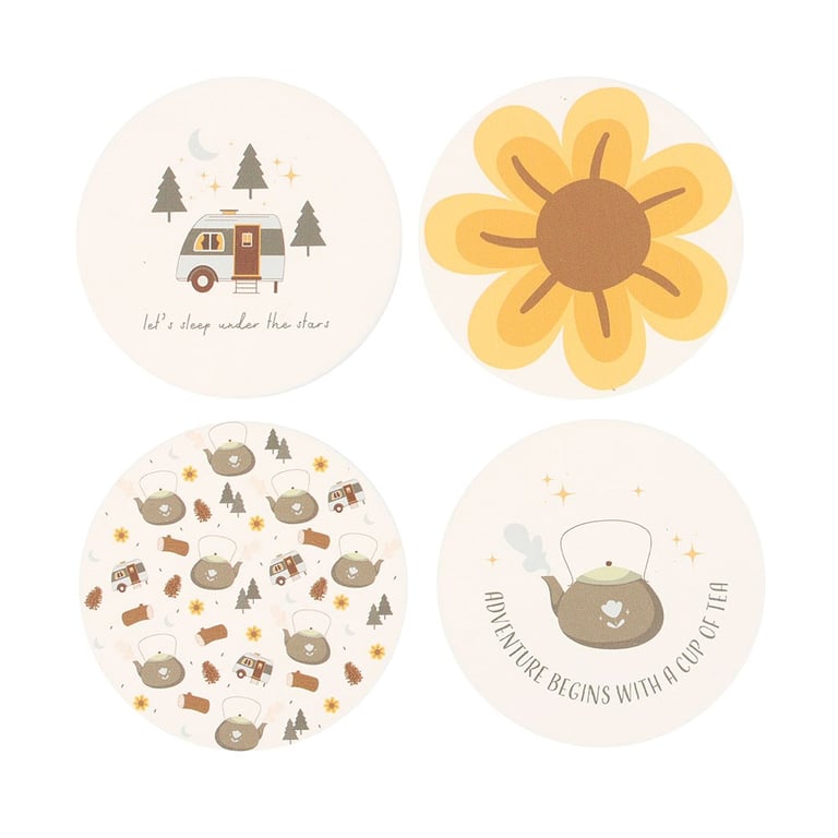 Home on the Road Camping Coaster Set - 4 Piece Starry Night Design