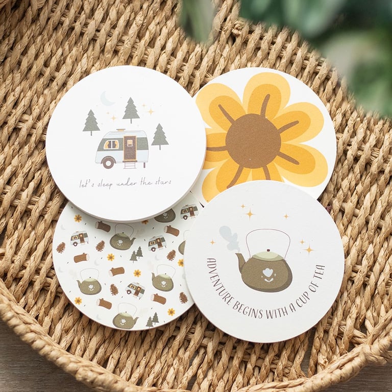 Home on the Road Camping Coaster Set - 4 Piece Starry Night Design