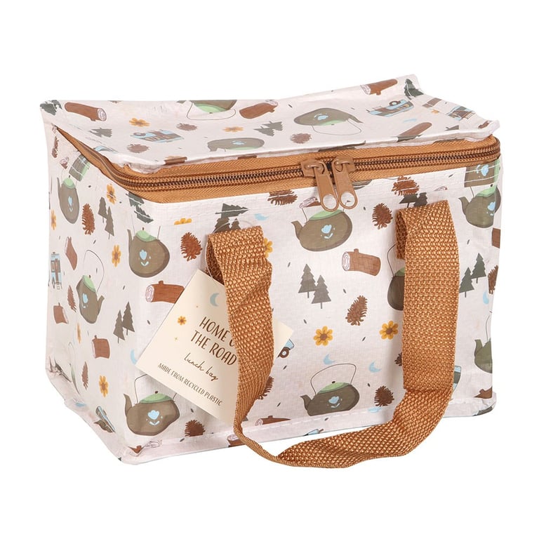 Camping Print Insulated Recycled Plastic Lunch Bag