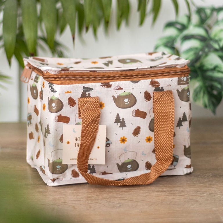 Camping Print Insulated Recycled Plastic Lunch Bag