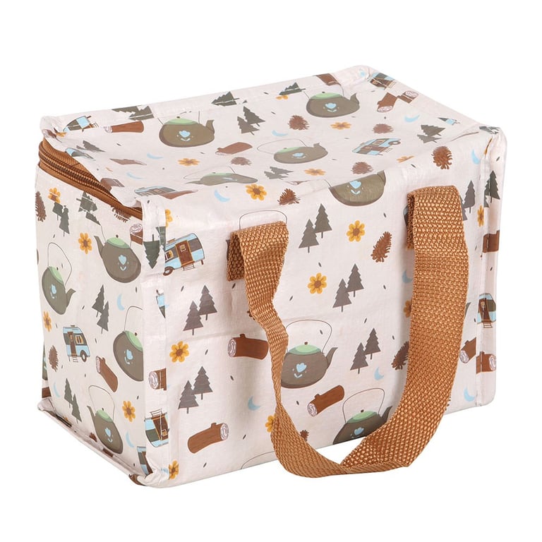 Camping Print Insulated Recycled Plastic Lunch Bag
