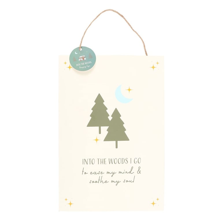 Into the Woods Woodland Hanging Sign - Perfect Outdoor Decor for Nature Lovers